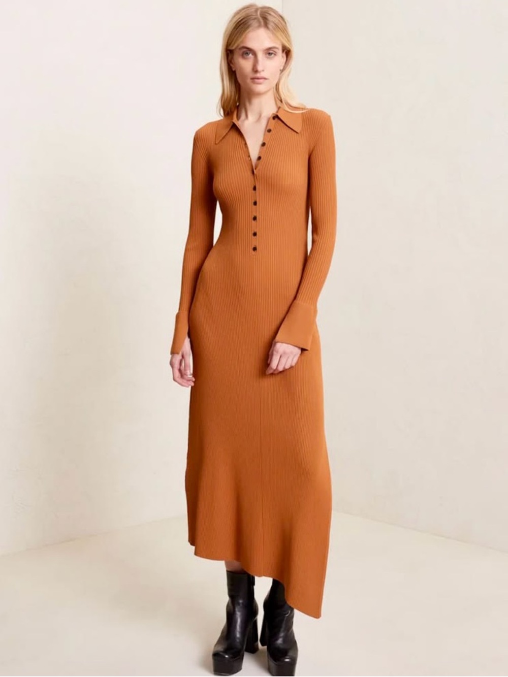 A.L.C. RIBBED KNIT MAXI DRESS